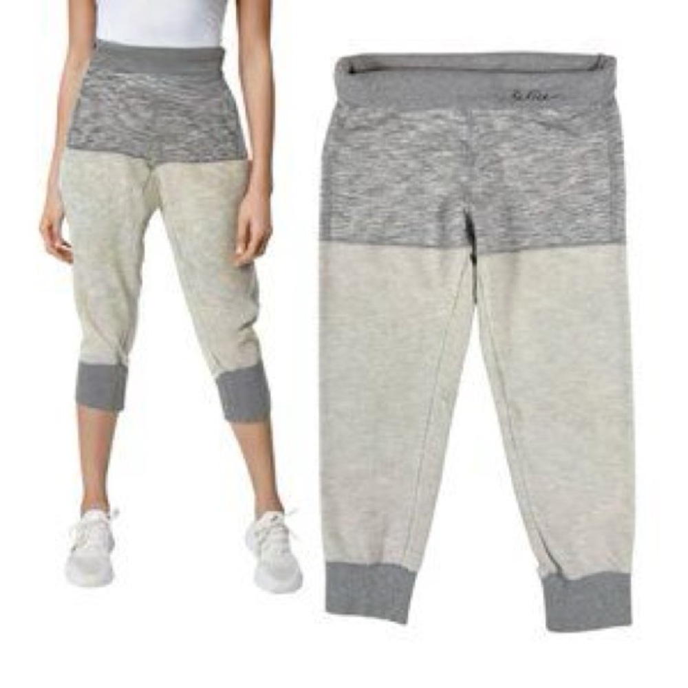Free People Be Free Two Tone Fold Over Waist Crop Joggers‎ Sweatpants Womens XS